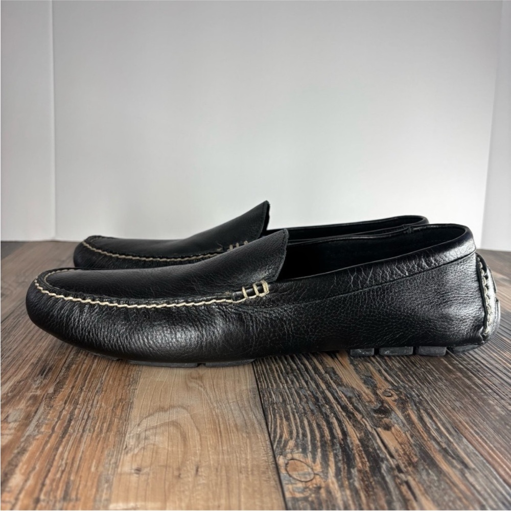 Ralph Lauren Polo Terrence slip on Black Pebble Leather driving moccasin/loafer